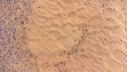 Texture of sand dunes as background top view