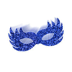 BRILLIANT BLUE CARNIVAL MASK ILLUSTRATION