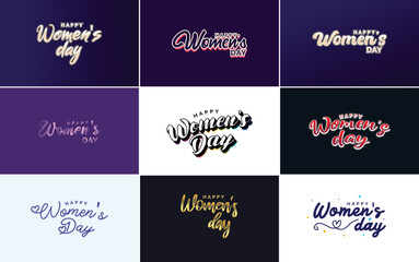 International Women's Day vector hand-written typography background