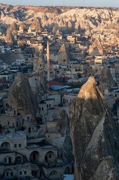 Goreme Village in Cappadocia in heart of Anatolia, Turkey 