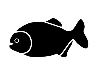 Obraz premium piranha fish icon with simple design.piranha silhouette