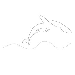 Tattoo illustration of an orca (also known as a killer whale), whale