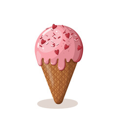 ice cream in a cup decorated with hearts holiday dessert valentine day
