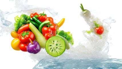 Fototapeta na wymiar Organic fresh food background and white background.