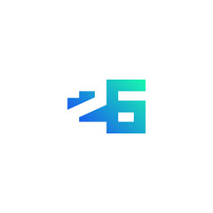 26 digits negative space. Logo design.