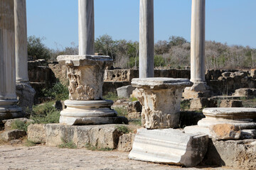 Fototapeta na wymiar Remains of the antique City Salamis, Northern Cyprus 