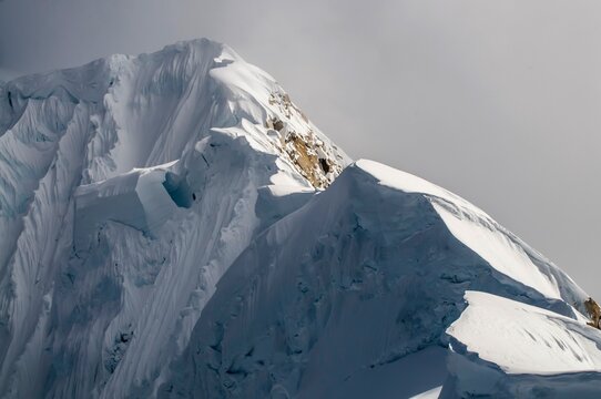 A snowy mountain ridge in Denali National Park, Alaska.