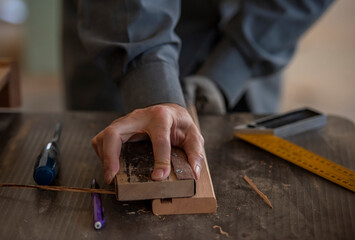 carpenter working on the wood