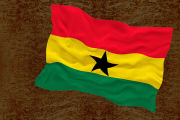 National flag of Ghana. Background  with flag of Ghana.