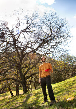 A Frisbee Golf Player Laughs