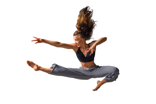 Urban dancing girl over isolated FREE PNG background and jumping