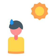 sweat hot weather illustration