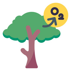tree release oxygen illustration