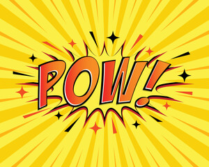 Pow comic book art design.