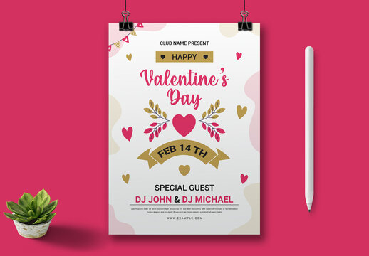 Happy Valentine Flyer Design Template