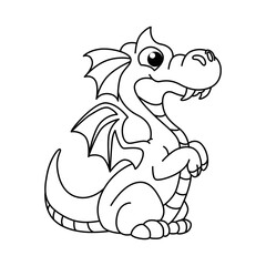 Cute dragon cartoon characters vector illustration