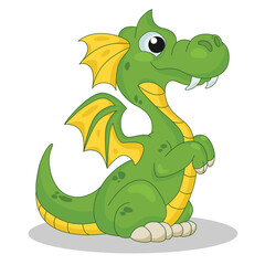 Cute dragon cartoon characters vector illustration