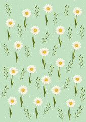 seamless pattern with daisies Poster 