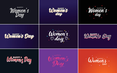 International Women's Day vector hand-written typography background