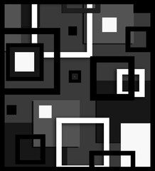 abstract black and white squares background 
