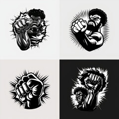 Assorted Black Power Character logos