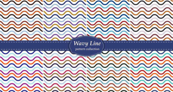 Colorful Wavy Line Pattern Collection Set