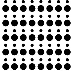 Black and white seamless polka dot pattern. Monochrome, dotted vector background. Geometric abstract with black circles. EPS 10.