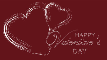 Happy Valentine day hand drawn greeting card