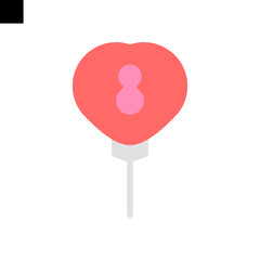 balloon woman day icon logo flat style vector