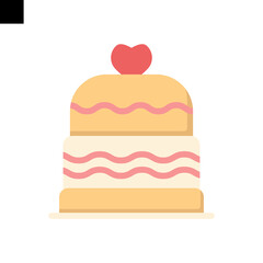 cake icon logo flat style vector