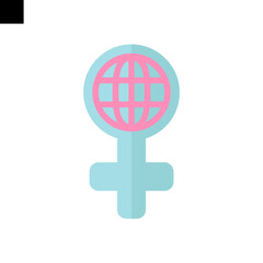Obraz premium woman day world icon logo flat style vector