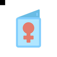 greeting card or woman day icon logo flat style vector
