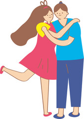 Couple hold together