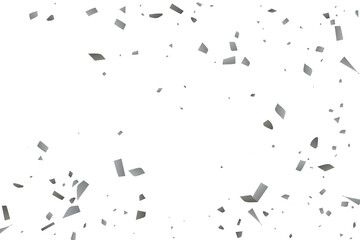 Silver glitter confetti on a white background. Decorative element.