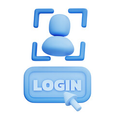 Obraz premium login account, user authorization concept isolated 3d illustration PNG file