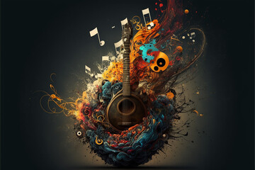 Sound inspiration. Creative music. Music vibes concept for concerts and festivals