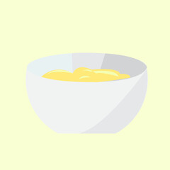 vector bowl of cookie dough that is being stirred evenly