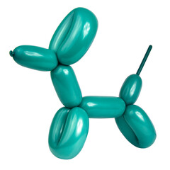 Party balloon dog model toy twisting for fun isolated on the white background