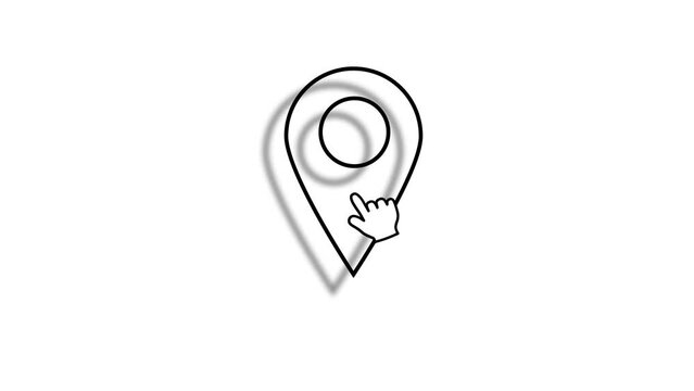 Animation of gps icon enabled and disabled mouse click on button. High quality 4k footage with alpha channel