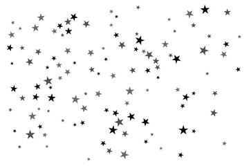 Star confetti. Silver casual confetti background. Bright design pattern.