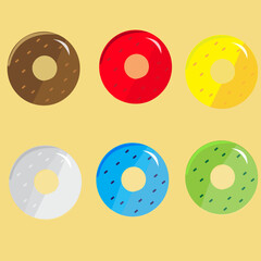 vector illustration of donuts with various flavors that look delicious and sweet