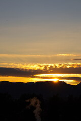 Obraz premium Spectacular and colorful sunrise on the horizon in Murcia 