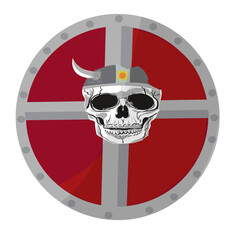 vector image of a shield in the viking era