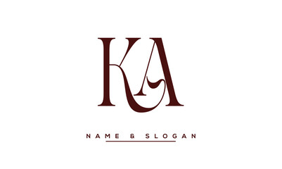KA,  AK,  K,  A   Abstract  Letters  Logo  Monogram - obrazy, fototapety, plakaty