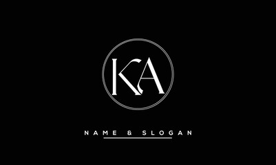 KA,  AK,  K,  A   Abstract  Letters  Logo  Monogram - obrazy, fototapety, plakaty