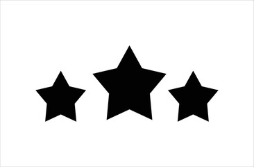 3 star icons form an arch. Vector illustration