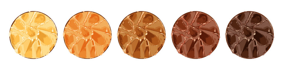 小皿に乗せた味噌の手描き水彩風イラスト