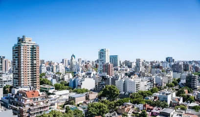 Deurstickers View of Buenos Aires from above. Cityscape architecture, houses and roofs of areas of Buenos Aires, Argentina. © uladzimirzuyeu