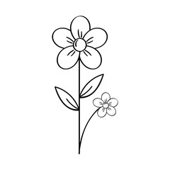 Hand Drawing Leaves and Flower Element