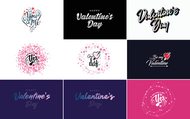 Fototapeta na wymiar Happy Valentine's Day banner template with a romantic theme and a red color scheme